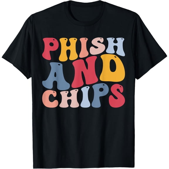 Funny Hacker Phishing Computer Hacker Phish And Chips T-Shirt