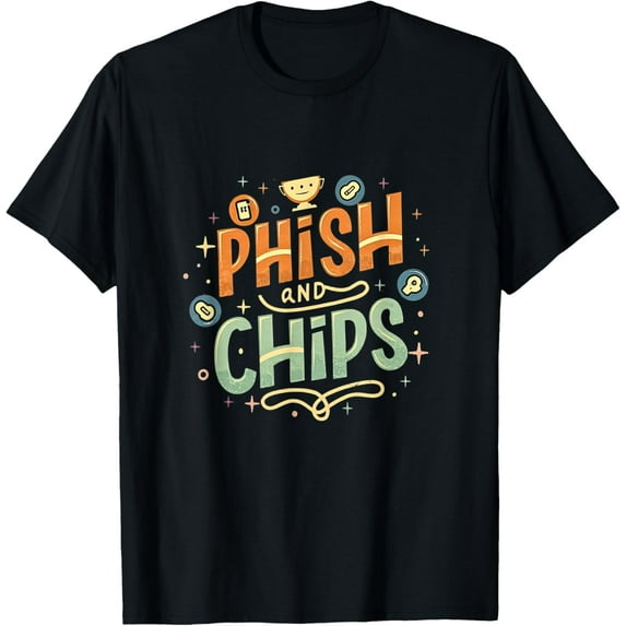 Funny Hackers Phish and Chips T-Shirt