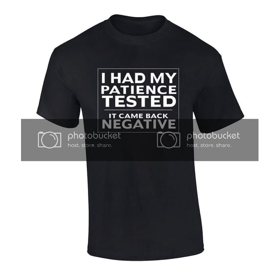 Funny Had My Patience Tested It Came Back Negative Short Sleeve T-shirt-Medium Black