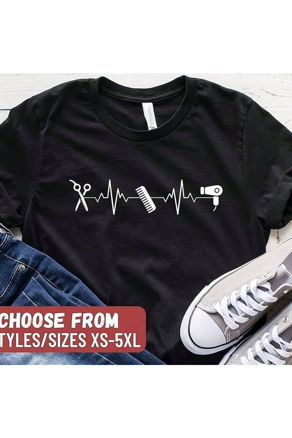 Funny Hair StY1List S1Hirt, Hair StY1List Gift, Hair Dresser Gift, Hairdresser Gift, Hairdresser S1Hirt, HairstY1List Heartbeat T-S1Hirt