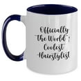 thumbnail image 1 of Funny Hairstylist Gifts from Friends to Hairstylists, Officially The World's Coolest Hairstylist, Two Tone Coffee Mug, Graduation Unique Gifts, 1 of 4