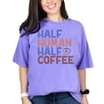 thumbnail image 1 of Funny Half Human Half Coffee Art Merch, Violet Comfort Colors T-Shirt, 2XL, 1 of 1