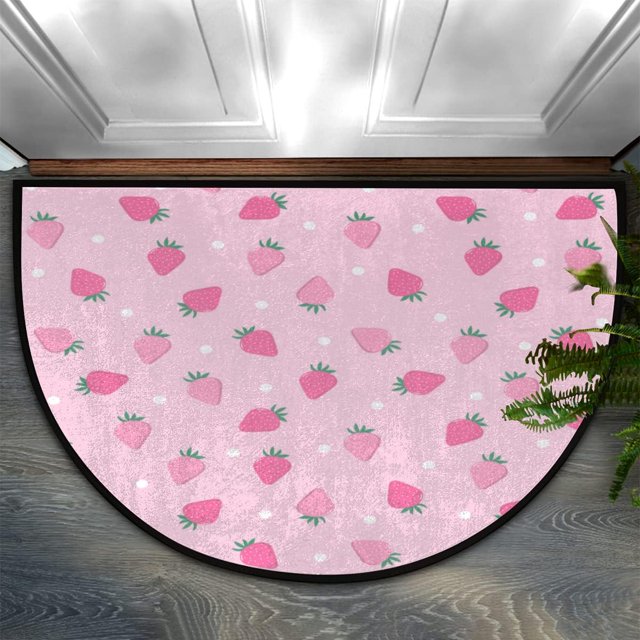 Funny Half Round Door Mat Strawberry Pink Half Round Door Mat Half