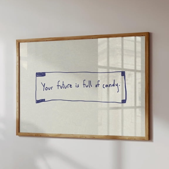 Funny Hallo.Ween Print: Fortune Cookie Poster, 'Your Future Is Full Of Candy' UNFRAMED PAPER POSTER, Home Decor, Vintage Gift, Living Room Dercor