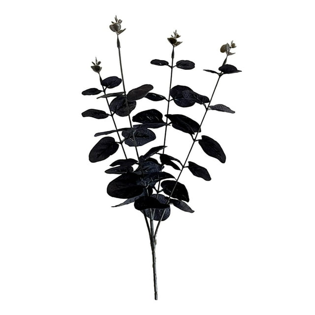 Funny Halloween 14PCS Black Decor Artificial Flowers Branches Stems