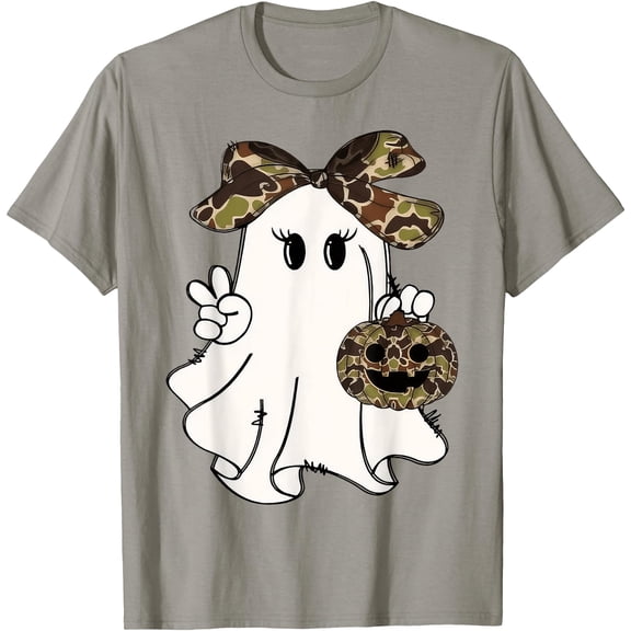 Funny Halloween Camouflage Camo Ghost Hello Hunting Season T-Shirt