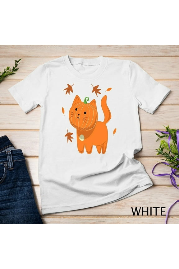 Funny Halloween Cat Shirt Cat Pumpkin Jack-O-Lantern Gift Unisex T-shirt