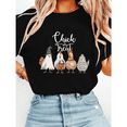 thumbnail image 1 of Funny Halloween Chicken Casual Tops Chick or Treat Print T-shirts Ghost Chicken Lovers Graphic Tees Short Sleeve Cotton Shirts for Daily Outfits Black,4XL, 1 of 6