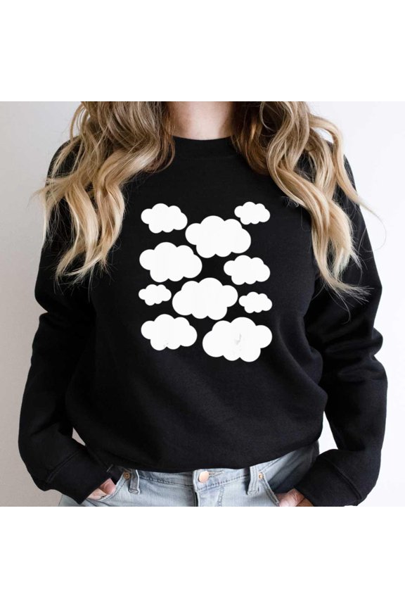 Funny Halloween Costume White Clouds Graphic Tee, Easy Holiday SW18077 Unisex Sweatshirt, Up to Size 5XL