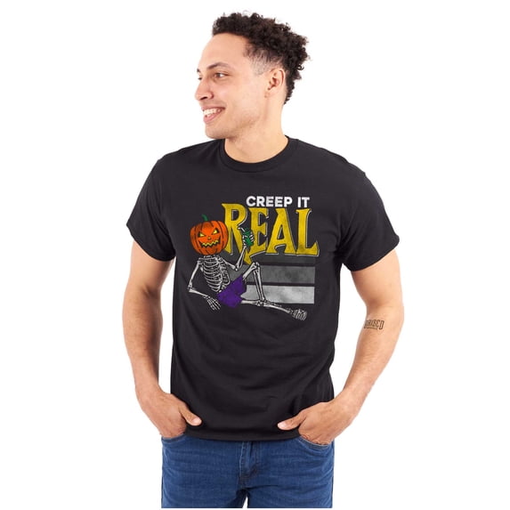 Funny Halloween Creep It Real Joke Men's Graphic T Shirt Tees Brisco Brands S