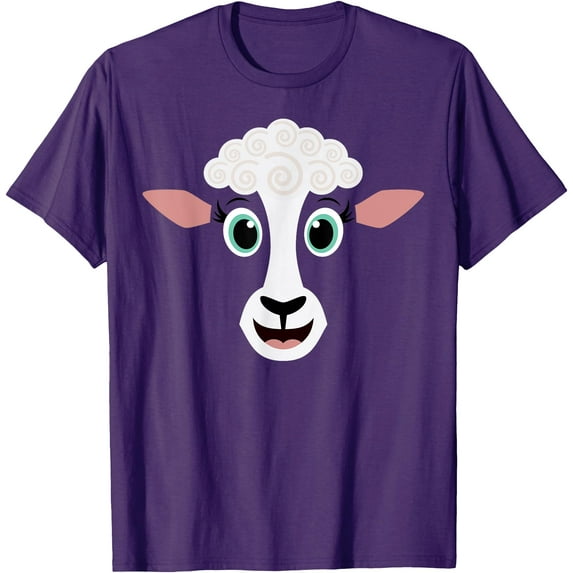 Funny Halloween Cute Sheep Face Softstyle Unisex T-Shirt,Purple Color,Size 5-6T