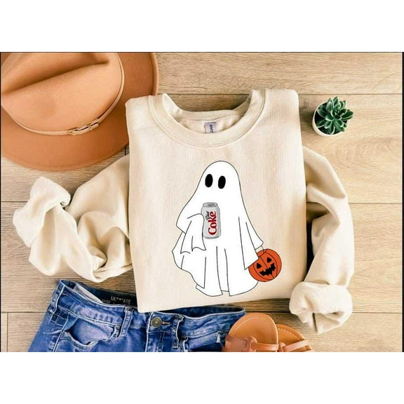 Funny Halloween Diet Coke Sweatshirt – Ghost Graphic Pullover for Diet Coke Lovers