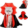 Funny Halloween Dog Cat Vampire Cloak Costume StandCollar Design Pet