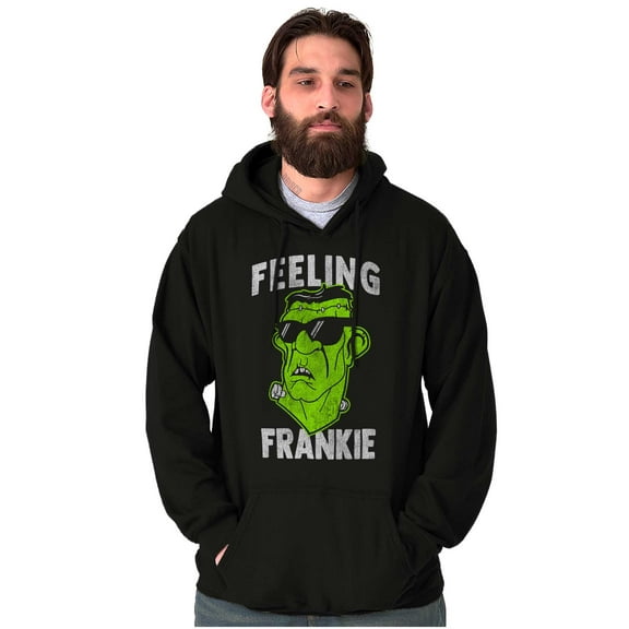 Funny Halloween Feeling Frankie Unisex Plus Fleece Graphic Hoodie Brisco Brands 3X