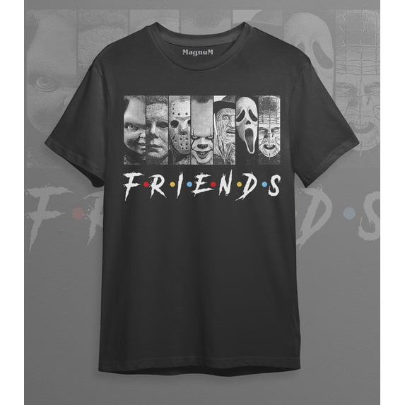 Funny Halloween Friends Tshirt - Horror Movie Tee - Horror Movie Merch - Horror Movie Characters Shirt - Halloween Party gift