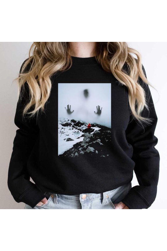 Funny Halloween Ghost Graphic Tee, Simple Minimalist Phantom - Trending Now SW18085 Unisex Sweatshirt, Up to Size 5XL