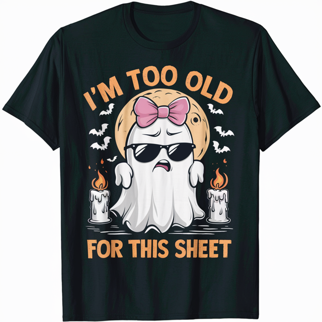 Funny Halloween Ghost I'm Too Old For This Boo Sheet TShirt
