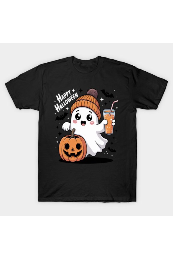 Funny Halloween Ghost Retro Paranormal Spirit Boo Simple Minimalist Art - USA Printed G5621 T-Shirt, for men and women, Up to Size 5XL