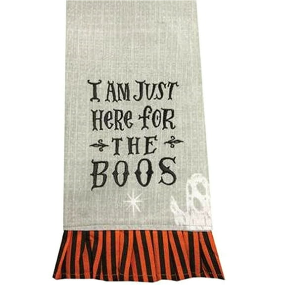 Funny Halloween Kitchen Dish Towel - Am Here For The Boos 16" x 28"