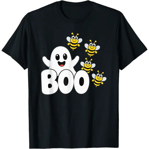 Funny Halloween Men Women Ghost Bees Boo Funny Boo Bees T-Shirt ...