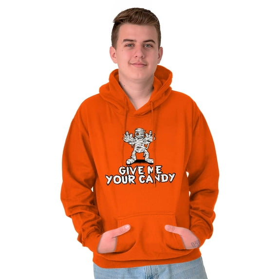 Funny Halloween Mummy Give Me Candy Hoodie Sweatshirt Women Men Brisco Brands X