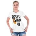thumbnail image 1 of Funny Halloween Pun Gourd Help Us Womens Slim Fit Graphic Tee Brisco Brands S, 1 of 5