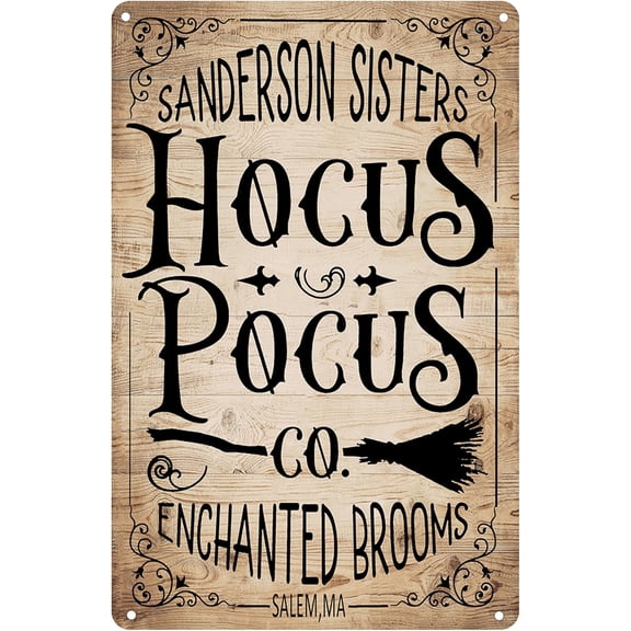 Funny Halloween Retro Witches Metal Tin Sign for Home Wall Decor, 8 x 12 Inch