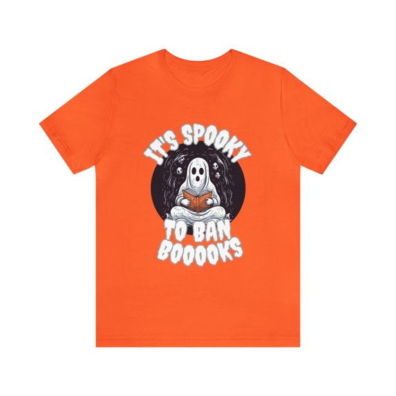 Funny Halloween Shirt It's Spooky to Ban Booooks for Book Lovers & Teachers