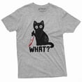 thumbnail image 1 of Funny Halloween Shirt What Killer Cat with Bloody Knife Humor Shirt sarcastic Tee (3X-Large Grey), 1 of 6