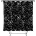 thumbnail image 1 of Funny Halloween Shower Curtains for Bathroom Spider Web Black Grey Shower Curtain with Hooks,72x84 inch Extra Long Polyester Fabric Waterproof, 1 of 6