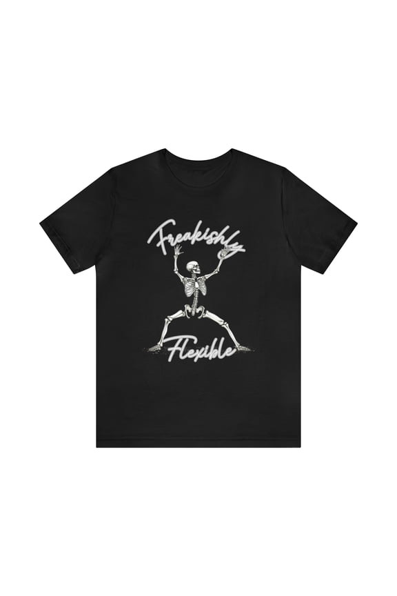 Funny Halloween Skeleton Yoga Shirt, Freakishly Flexible