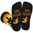 thumbnail image 1 of Funny Halloween Socks for Women & Teen Girls - "HAPPY HALLOWEEN" Fun Witch Castle & Bat Fun Cute Novelty Crazy Funky Dress Crew Socks - Halloween Gifts Stockings Costumes, 1 of 7
