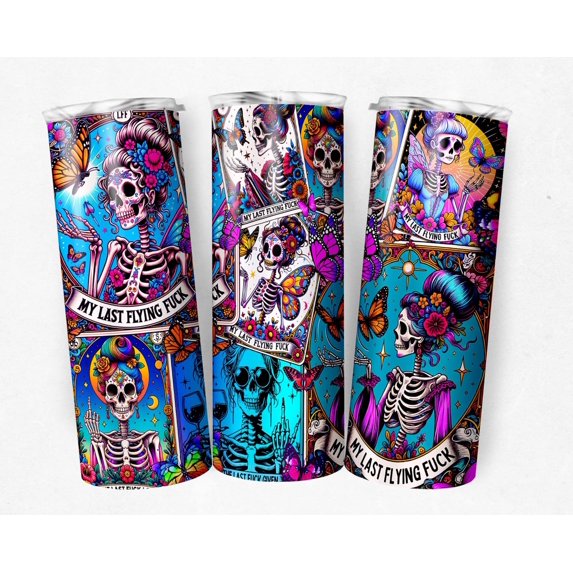 Funny Halloween Tumbler, Sarcastic Tarot Cards Tumbler 20oz, Sweary Witchy Skeleton 20oz, Horror Halloween Tumbler, Halloween Mug, Halloween Decoration Gift, Scary Halloween Decoration Horror Gifts