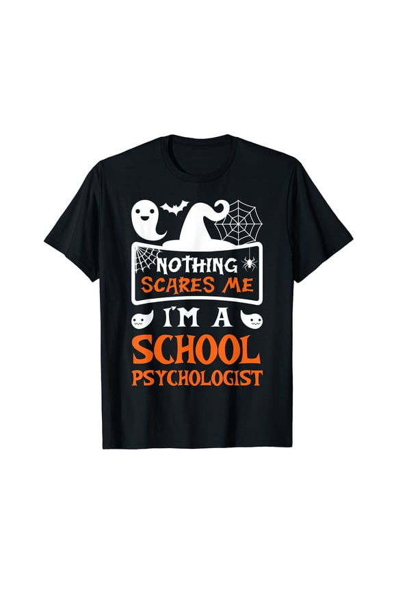 Funny Halloween Vampire School Psychologist Black T-Shirt Crew Neck Tee