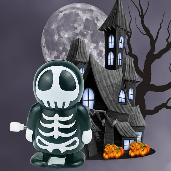 Funny Halloween Wind Up Toys Assortment - Jumping Skull Pirate, Eyeball & More - Party Favors, Treat Bag Fillers, Non-Allergenic Spring-Powered Toys for Kids Birthday Christmas