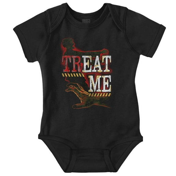 Funny Halloween Zombie Pun Treat Me Romper Boys or Girls Infant Baby Brisco Brands 18M