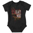 thumbnail image 1 of Funny Halloween Zombie Pun Treat Me Romper Boys or Girls Infant Baby Brisco Brands NB, 1 of 1
