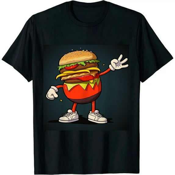 Funny Hamburger Dab Art Men Women Cheeseburger Lover T-Shirt