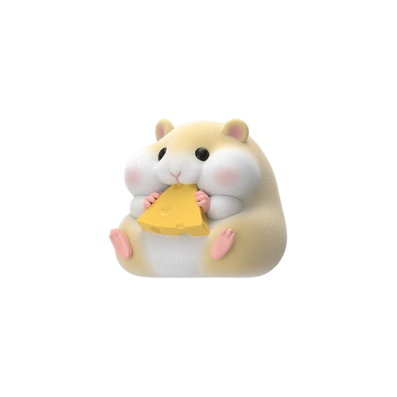 Funny Hamster Figurine Toy With Cheese Design , Desktop Decor For Kids S Collectors Birthday Gift