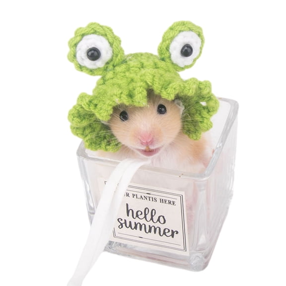 Funny Hamster Hat Ears Shaped Costume Birthday Guinea Pigs Headgears Supplies Adjustable Handwoven Cap
