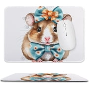 Funny Hamster Mouse Pad Non-Slip Rubber Base Gaming MousePads for Computers Laptop Office, Stitched Edge,Funny Office Presents 8x10