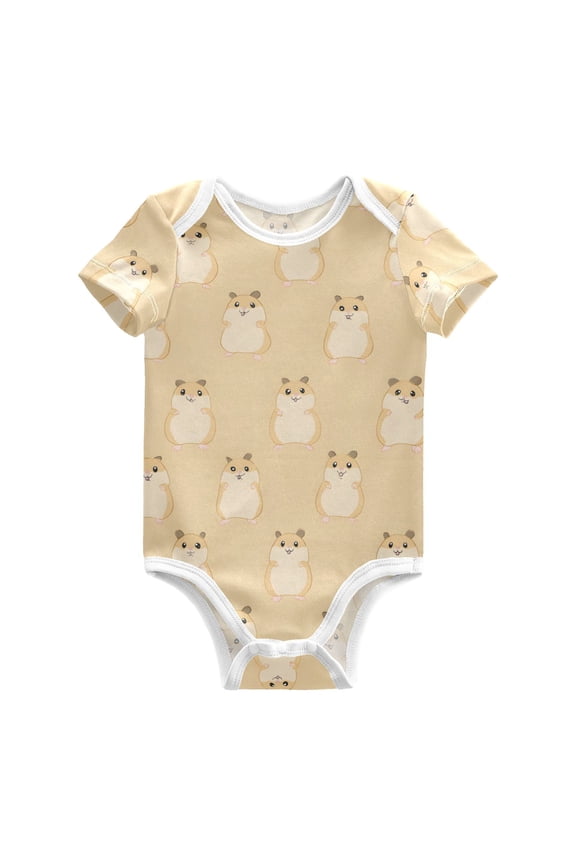 Funny Hamsters Baby Bodysuits 100% Cotton Short Sleeve for 0-24 Months Baby Golf Outfit 18Months