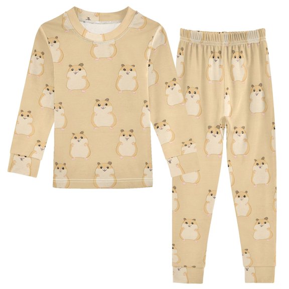 Funny Hamsters Cotton Pajamas 2 Piece Set Sleepwear Soft and Comfortable Homewear Nightwear