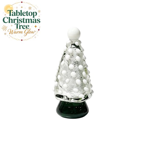 Funny Hand Blown Glass Tabletop Christmas Tree Decorations, Mini Christmas Tree Ornaments Figurine for Winter Holiday Shelf Desk Table, Christmas Stocking Stuffers Gifts for Women Men(B)