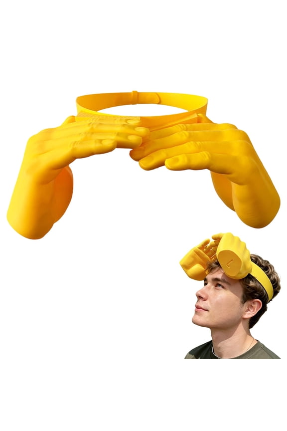 Funny Hand Shaped Sun Visor Hat, Novelty Palm Design Summer Sunshade Cap, Adjustable UV Protection Visor for Party Festival Beach Outdoor