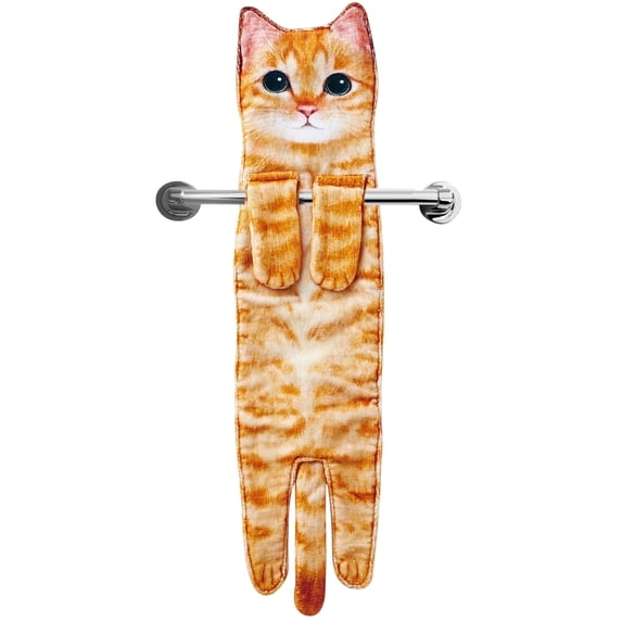 Funny Hand Towels - Cute Cat Decor Hanging Washcloths & Face Towels - Super Absorbent Soft - Housewarming, Birthday, Valentine,Christmas Gifts for Women Cat Lovers