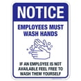 thumbnail image 1 of Funny Hand Washing Sign, Employees Must Wash Hands Sign, 18x24 Aluminum, 1 of 1