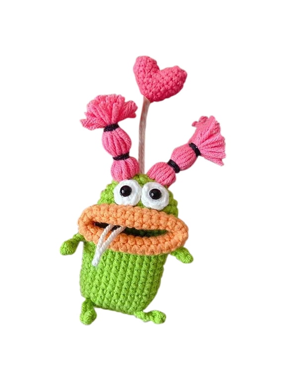 Funny Handmade Crochet Key Case/Holder, 3.3" Handwoven Car Key Cover Pocket Lighters Bag Key Fob Case