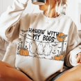 thumbnail image 1 of Funny Hanging Ghosts Halloween Shirt, Hangin’ With My Boos Shirt, Cute Ghost and Pumpkin Shirt, Spooky Season Humor Tee for Women and Kids, 1 of 5