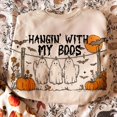 thumbnail image 1 of Funny Hanging Ghosts Halloween Sweatshirt, Hangin’ With My Boos Shirt, Cute Pumpkin Bat Shirt, Halloween Shirt, Halloween Gifts, 1 of 5